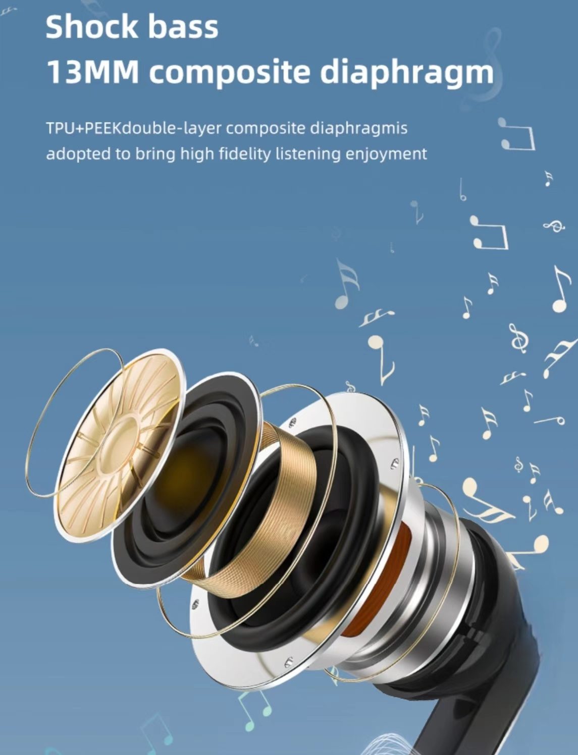 デジタルディスプレイ搭載のTWS Bluetoothイヤホン。デュアルマイクENC、低遅延、超長時間バッテリー駆動で音楽鑑賞に最適。