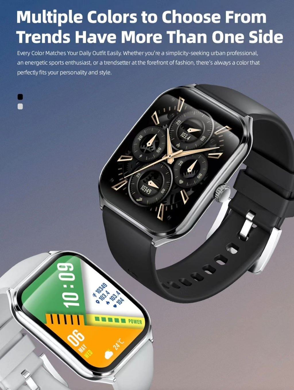 MT61スマートウォッチ：1.96インチAMOLED曲面スクリーン、Bluetooth通話機能、スポーツや健康状態のモニタリングに最適なスリムデザイン。