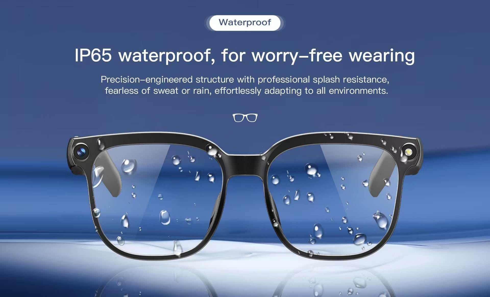 8MPの写真/ビデオ撮影、リアルタイム翻訳、Bluetooth通話、AIアシスタント機能を搭載したスマートグラス。