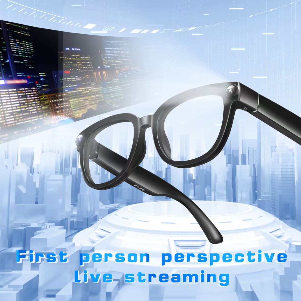 13MP調光レンズ搭載のAI翻訳スマートグラス。リアルタイム翻訳、写真/動画の手ぶれ補正、通話ノイズキャンセリング、AIアシスタント機能を搭載。