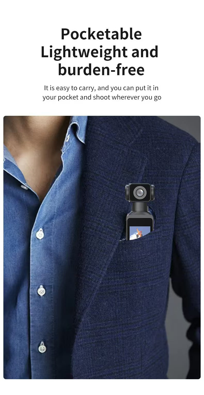 4K Ultra HD手ぶれ補正ポケットカメラ、屋外防水サイクリングDV、Vlogやアクション撮影用270°回転スクリーン搭載。