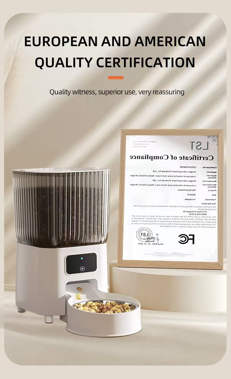 カメラ付きスマートペットフィーダー（猫用、自動給餌）