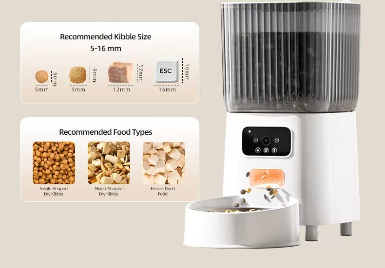 カメラ付きスマートペットフィーダー（猫用、自動給餌）