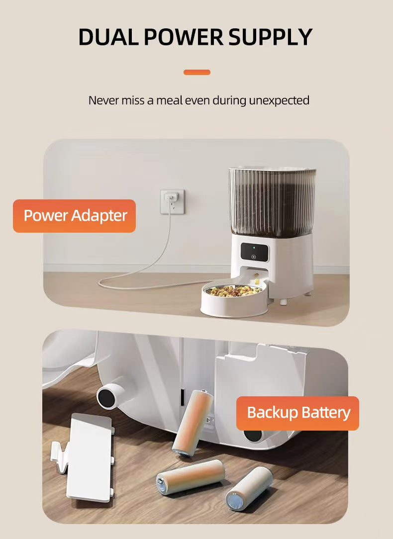 カメラ付きスマートペットフィーダー（猫用、自動給餌）