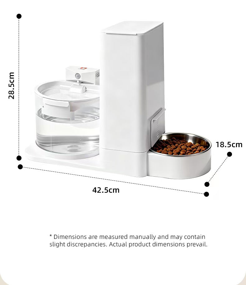 猫と犬のための、温度調節機能付きコードレス自動給餌器＆給水器（2in1）オールインワンユニット