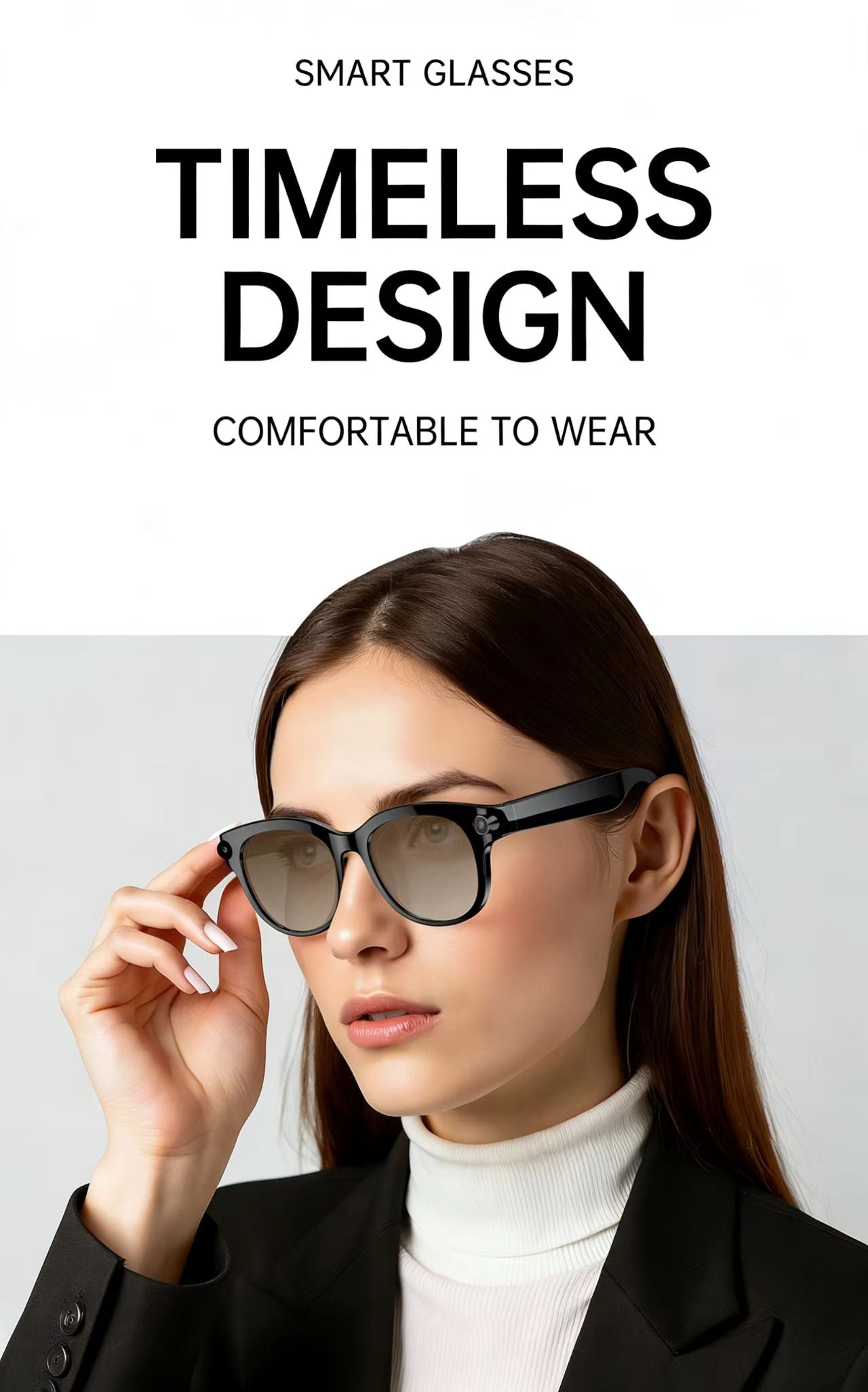 AIスマートグラス 8MP 多機能HD写真撮影、ビデオ録画、物体認識、通話機能、データ送信機能付き、モデルM89。