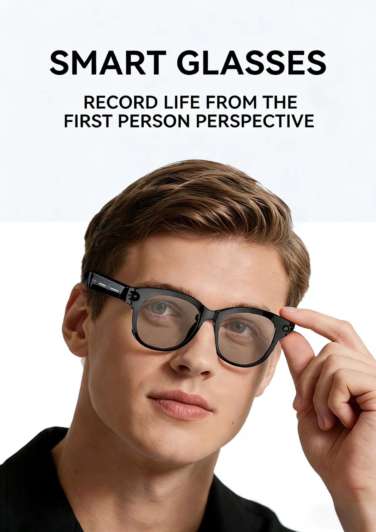 AIスマートグラス 8MP 多機能HD写真撮影、ビデオ録画、物体認識、通話機能、データ送信機能付き、モデルM89。