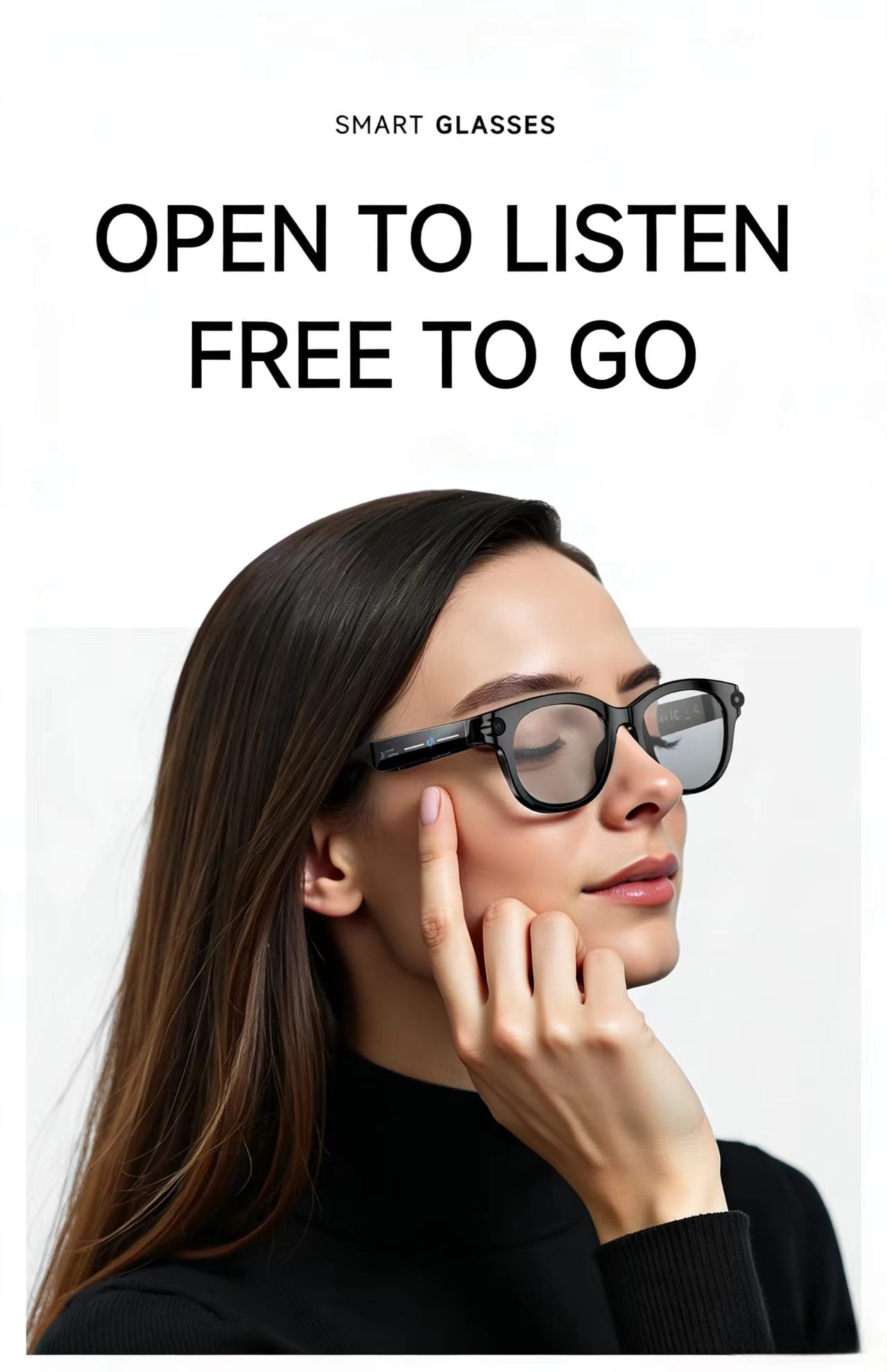 AIスマートグラス 8MP 多機能HD写真撮影、ビデオ録画、物体認識、通話機能、データ送信機能付き、モデルM89。