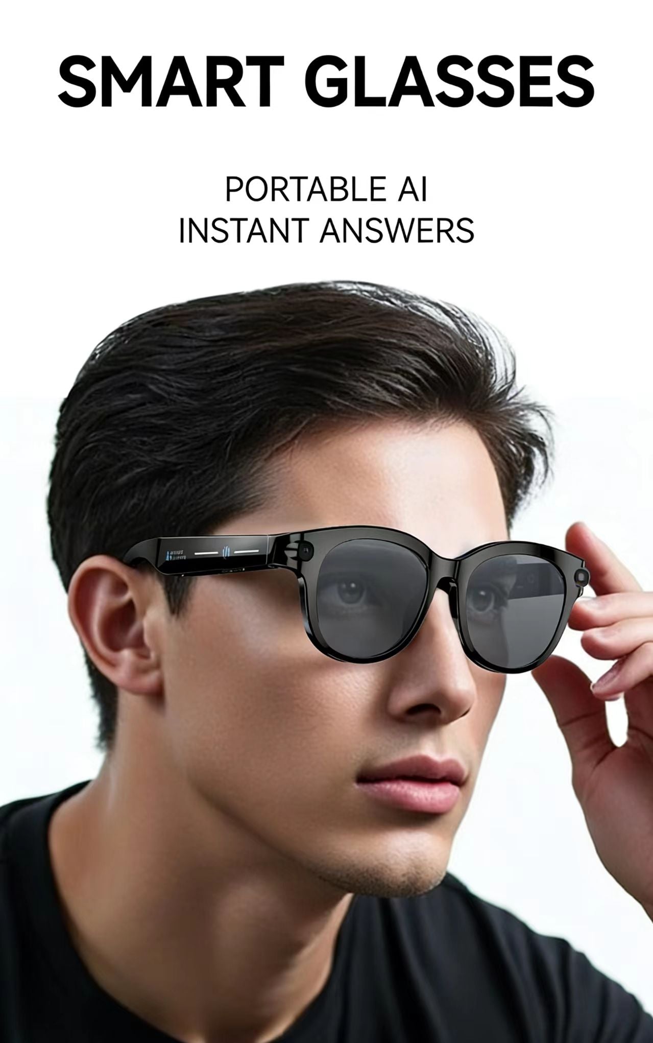 AIスマートグラス 8MP 多機能HD写真撮影、ビデオ録画、物体認識、通話機能、データ送信機能付き、モデルM89。