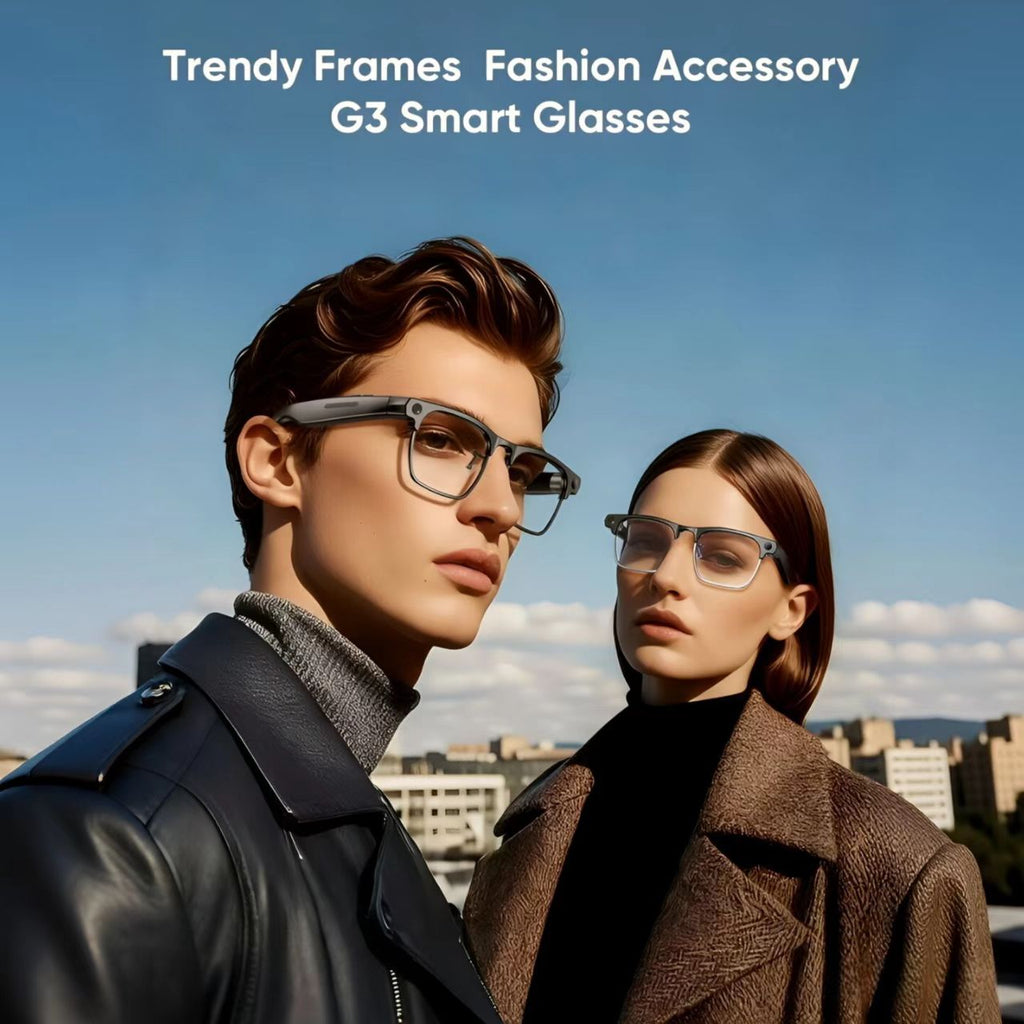 AIスマートグラスG1、8MP HD写真/ビデオ、リアルタイム翻訳、スマートBluetoothを搭載した、新しいセミリムレスビジネススタイル。