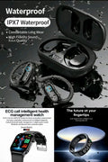 ET580 Smart Watch, R11 Sports Ring & TWS Sports IPX7 Waterproof Bluetooth Earbuds