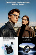 Future-Ready AI Gear: 🕶️ i-Rimless Business Smart Glasses, AI Smart Translation Bluetooth Earbuds& R11 Smart Ring