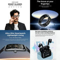 4-in-1 Smart Health & Fashion Bundle | Smart Glasses + Smart Ring + Ultra-Slim Smartwatch + ENC Noise Canceling Translation Earbuds