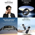 4-in-1 Smart Lifestyle & Tech Bundle: Smart Glasses + Smart Ring + Ultra-Slim Smartwatch + 4K Action Camera (Future at Your Fingertips)